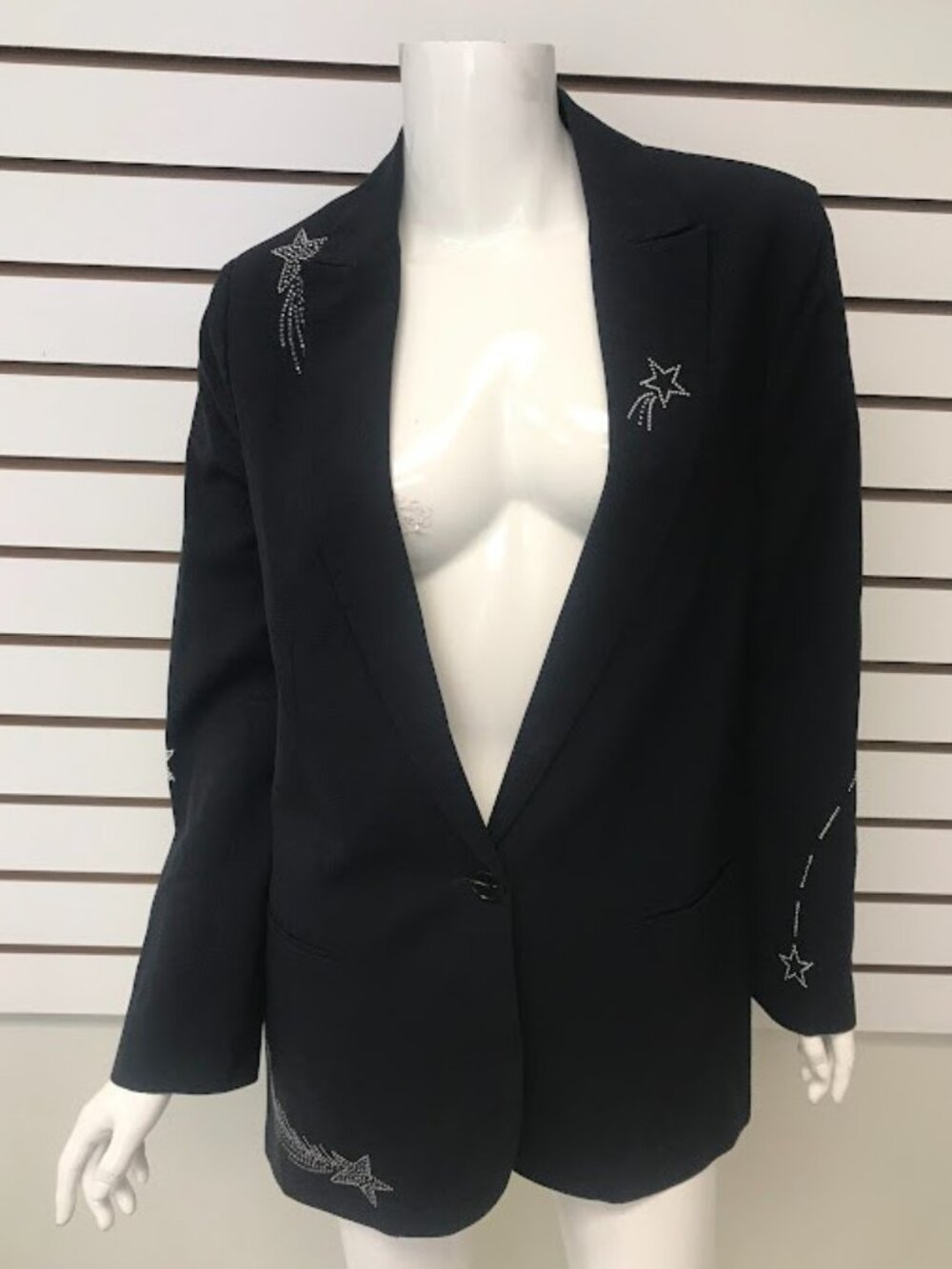 Zadig & Voltaire Victor Strass Viva Shooting Stars Virgin Wool Blazer EU 38 US 6